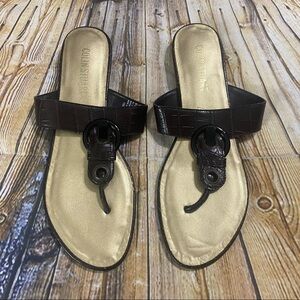 NEW Colin Stuart Alligator Print Thong Sandals Size 10